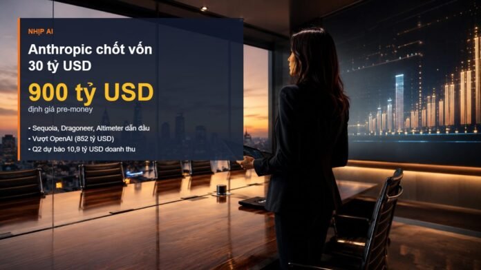Anthropic chốt vốn 30 tỷ USD ở định giá 900 tỷ USD