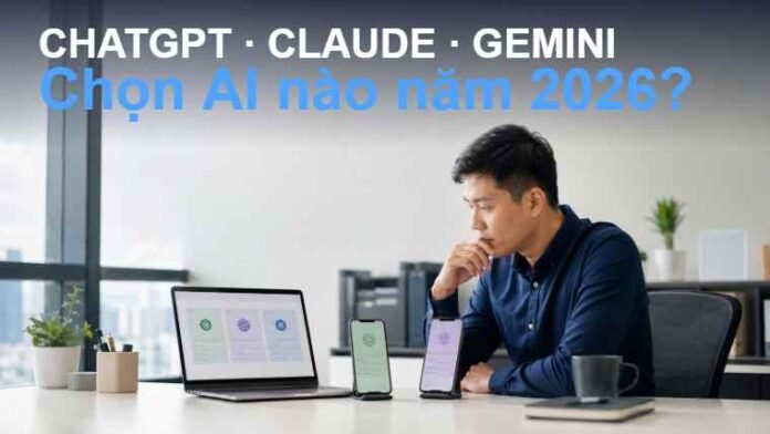 So sánh ChatGPT Claude Gemini 2026 trên máy tính và điện thoại