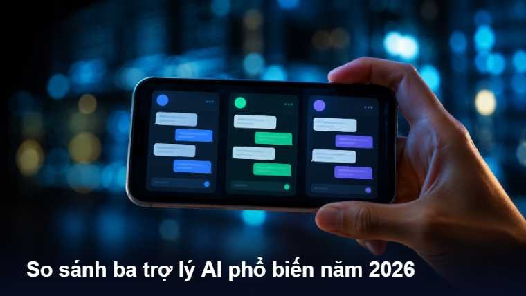 ChatGPT, Claude và Gemini 2026: chọn AI nào 1 ChatGPT Claude Gemini hiển thị trên màn hình điện thoại