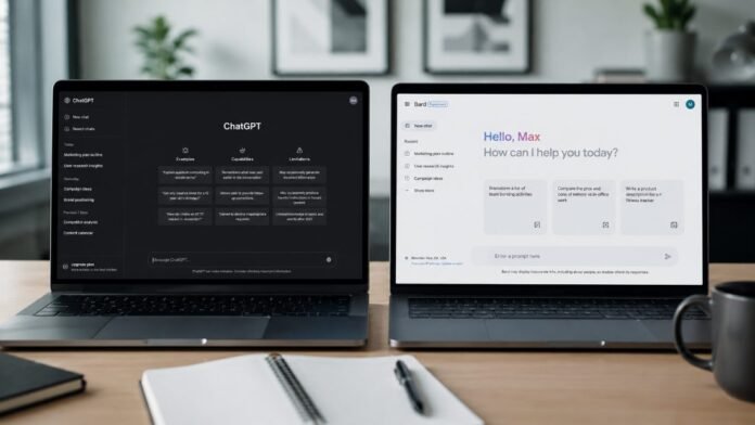 So sánh Claude AI và ChatGPT trên hai laptop