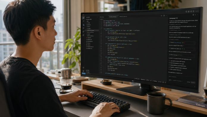 Lập trình viên dùng Cursor Composer 2.5
