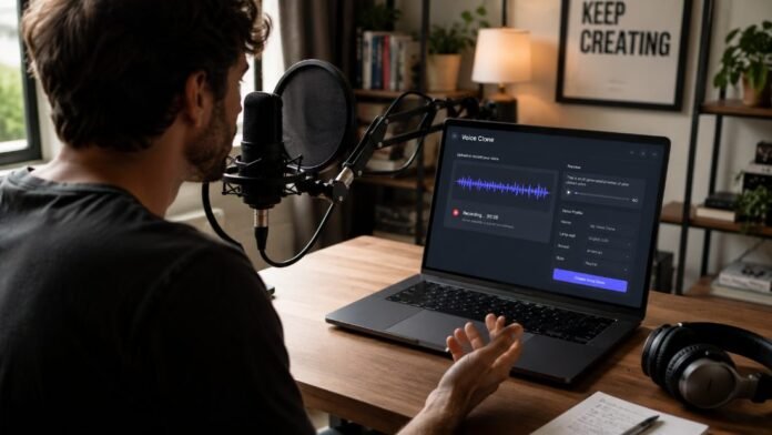 Nhân bản giọng nói bằng ElevenLabs trên laptop