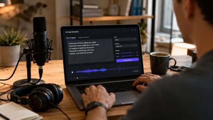 Tạo giọng nói AI bằng ElevenLabs trên laptop