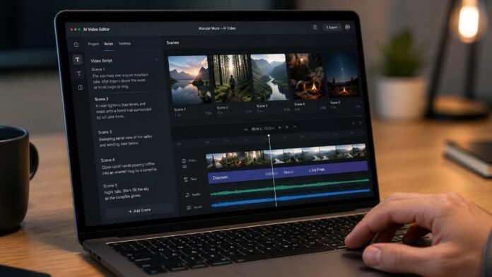 Màn hình trình chỉnh sửa video AI của Pictory
