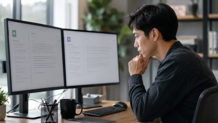 So sánh Jasper AI và ChatGPT trên hai màn hình