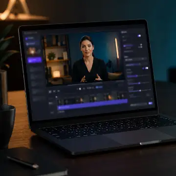 AI video 2026: hướng dẫn tạo từ A-Z (Synthesia, HeyGen, Sora) 2 Công cụ AI video 2026 giao diện phần mềm trên laptop