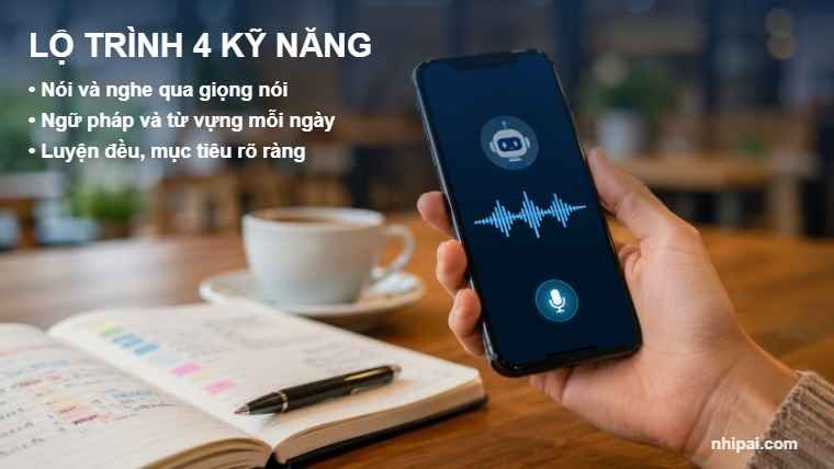 Lộ trình ChatGPT học tiếng Anh qua ứng dụng giọng nói