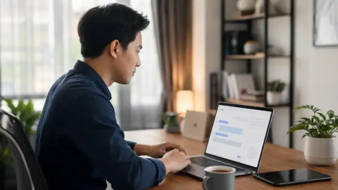 Người dùng Việt để ChatGPT tự động chạy tác vụ theo lịch trên laptop buổi sáng