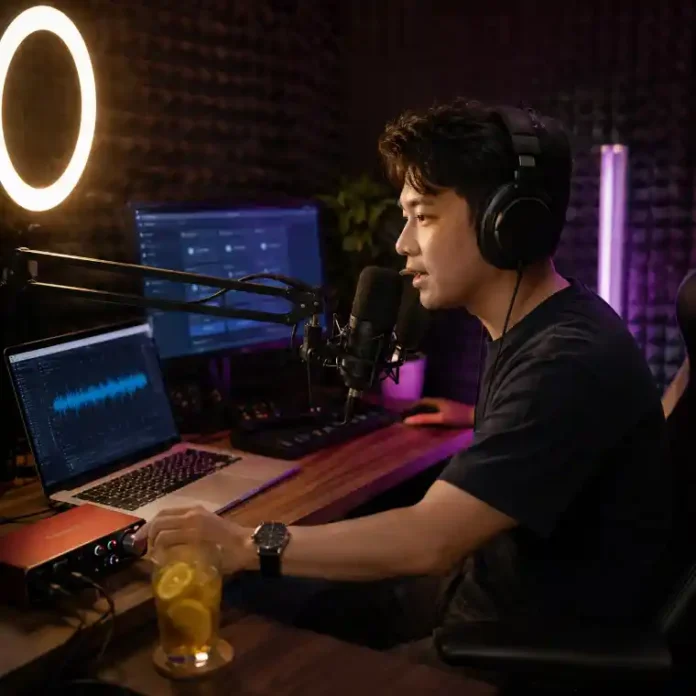 podcaster home studio clone giọng tiếng Việt