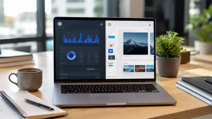Gamma ChatGPT workflow tạo sale report tự động trên laptop