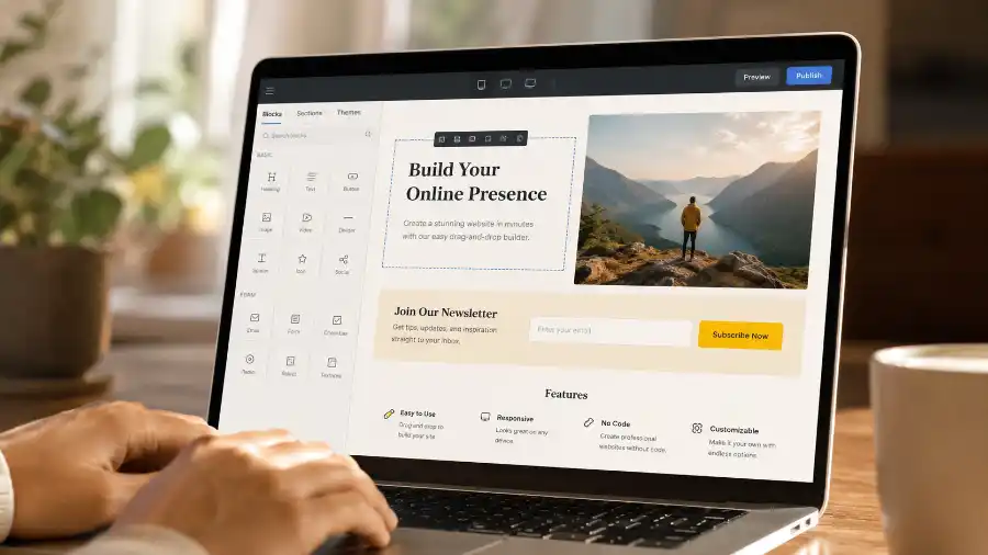 Trình kéo thả tạo landing page của Kit