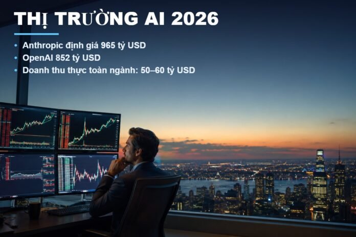 Thị trường AI 2026 định giá nghìn tỷ USD