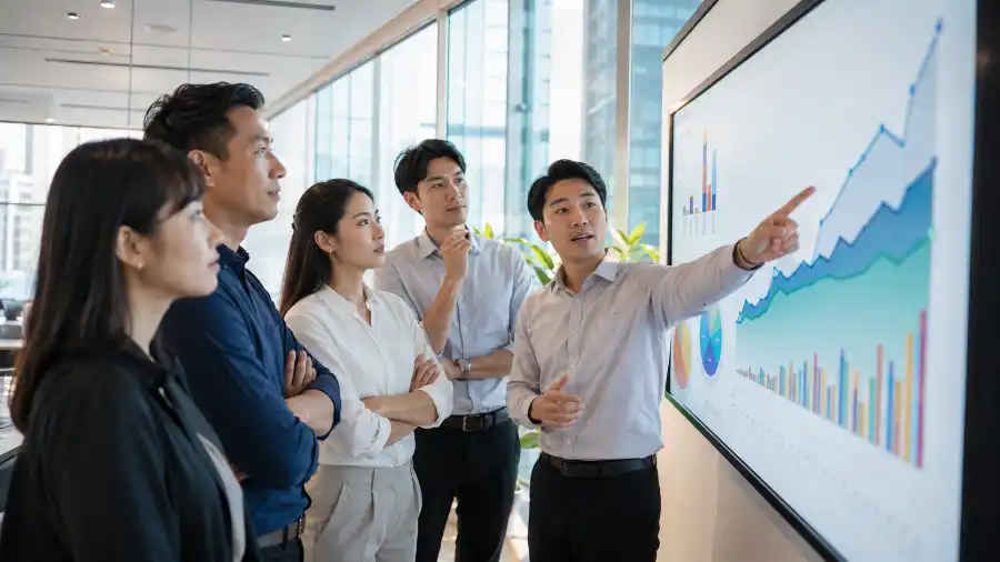Nhịp AI tuần 25 năm 2026: tổng hợp đầy đủ 6 Nhịp AI tuần 25: nhóm doanh nghiệp họp quanh biểu đồ tăng trưởng AI