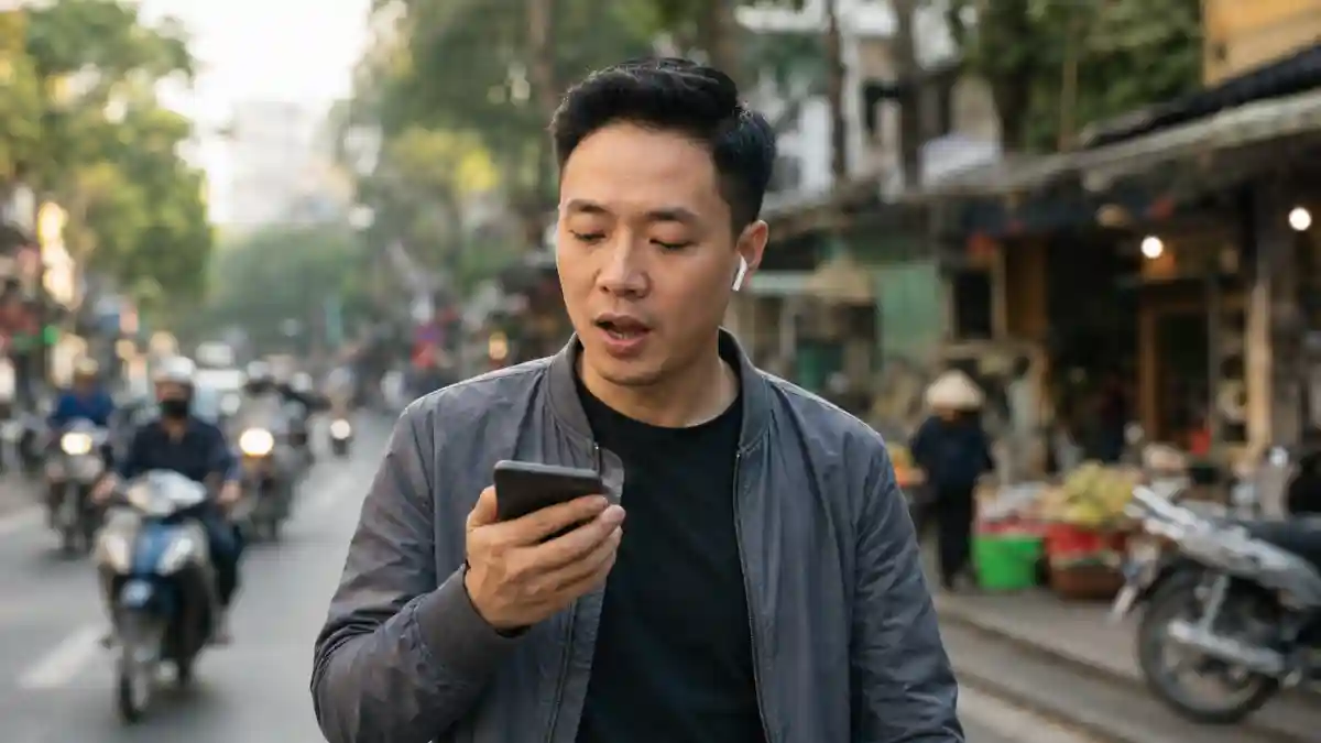 Người dùng trò chuyện với ChatGPT giọng nói GPT-Live khi di chuyển