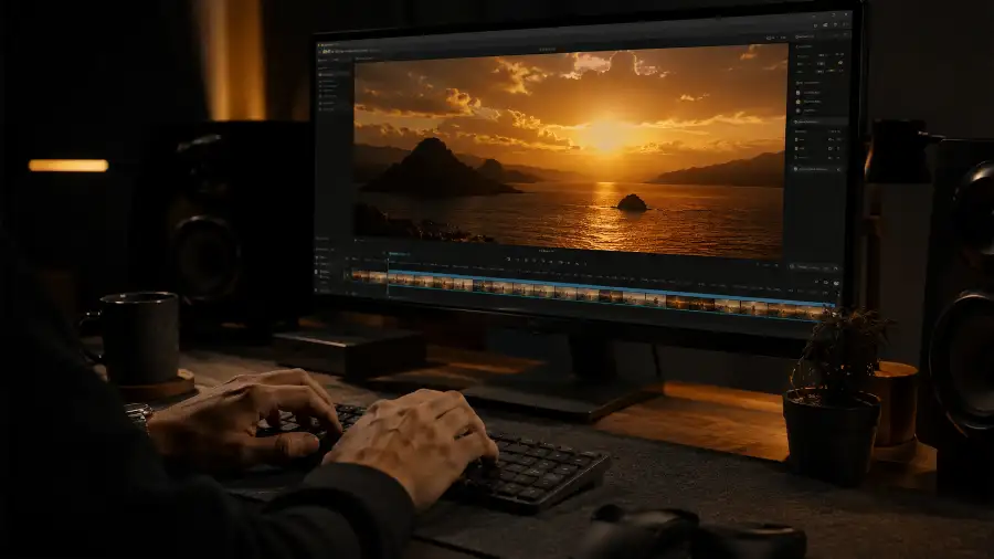 10 prompt KlingAI tạo video cinematic đẹp nhất năm 2026 1 Công thức viết prompt KlingAI chuẩn cinematic trên màn hình máy tính của creator Việt
