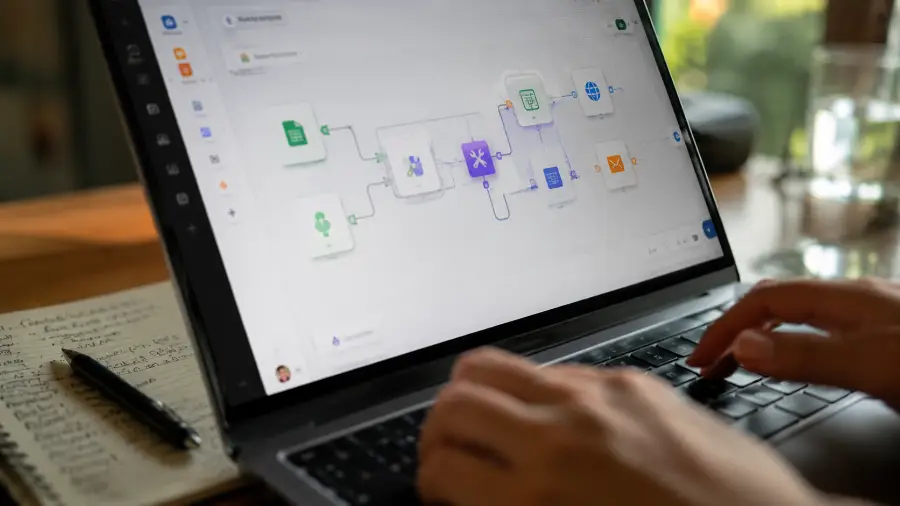 Bán template tự động hóa: nghề mới cho freelancer 1 Màn hình workflow tự động hóa n8n Make.com bán template kiếm tiền