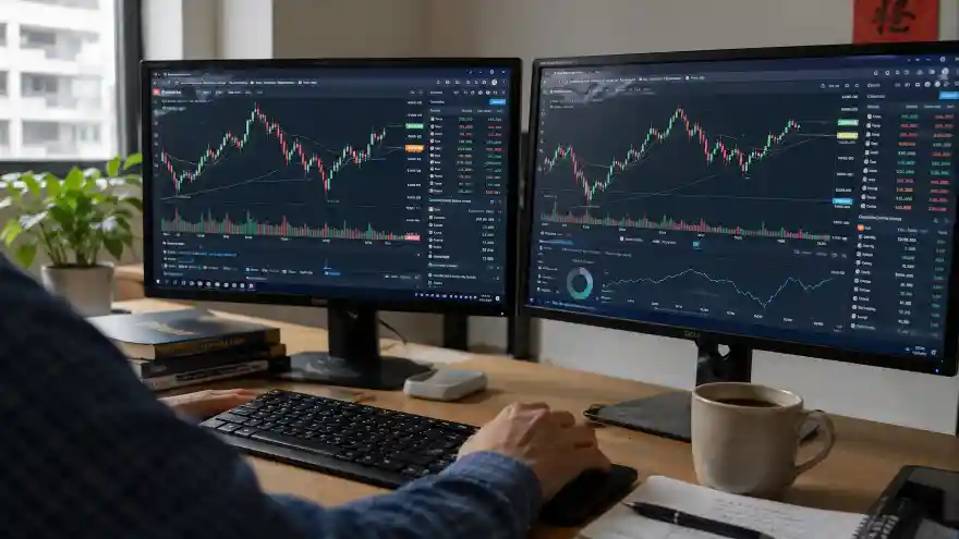 IPO Anthropic hướng tới kỷ lục mới năm 2026 1 IPO Anthropic — bàn làm việc nhà phân tích tài chính với biểu đồ