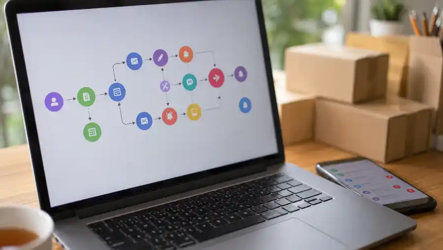 10 kịch bản Make.com tự động hoá shop online 2026 1 kịch bản Make.com sơ đồ tự động hoá quy trình bán hàng