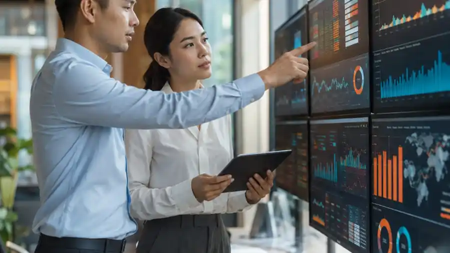 Nhịp AI tuần 33 năm 2026: tổng hợp đầy đủ 2 Nhịp AI tuần 33: hai chuyên gia trao đổi trước dashboard dữ liệu AI