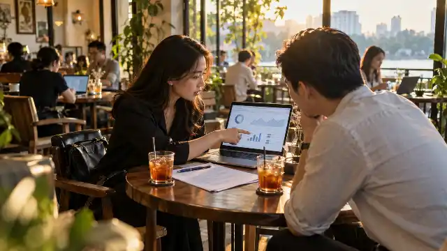 Kiếm tiền từ app ChatGPT: 3 cách và 2 giới hạn 1 Buổi trao đổi với khách hàng về dịch vụ làm app ChatGPT tại quán cà phê