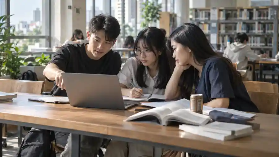 ChatGPT là gì - nhóm sinh viên Việt dùng ChatGPT học nhóm trong thư viện