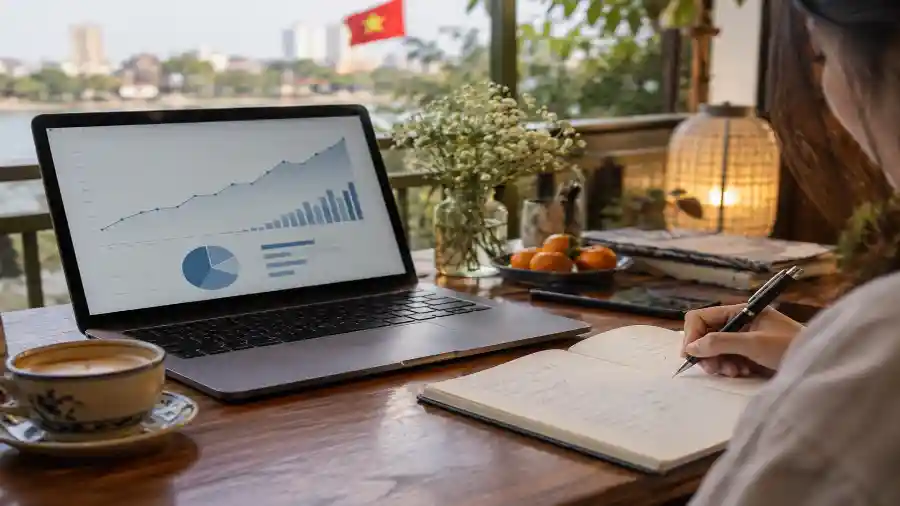 Biểu đồ doanh thu minh hoạ mức giá dịch vụ AI theo tháng