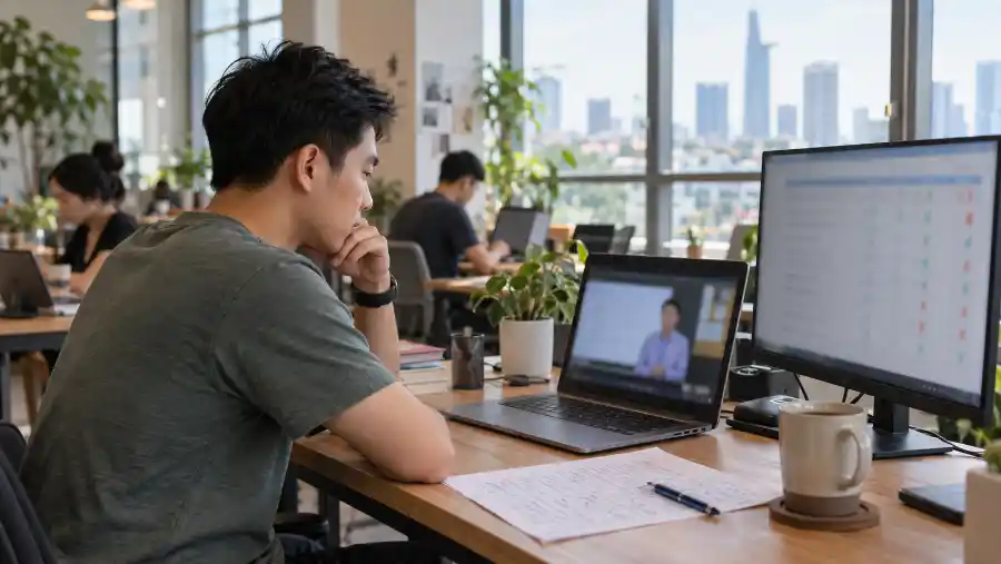 Prompt engineering 2026: lộ trình 6 tuần cho người đi làm 1 Học viên kiểm thử mẫu prompt engineering tại không gian làm việc chung