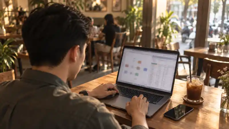 Trợ lý ảo dựng quy trình tự động hoá trên laptop tại quán cà phê